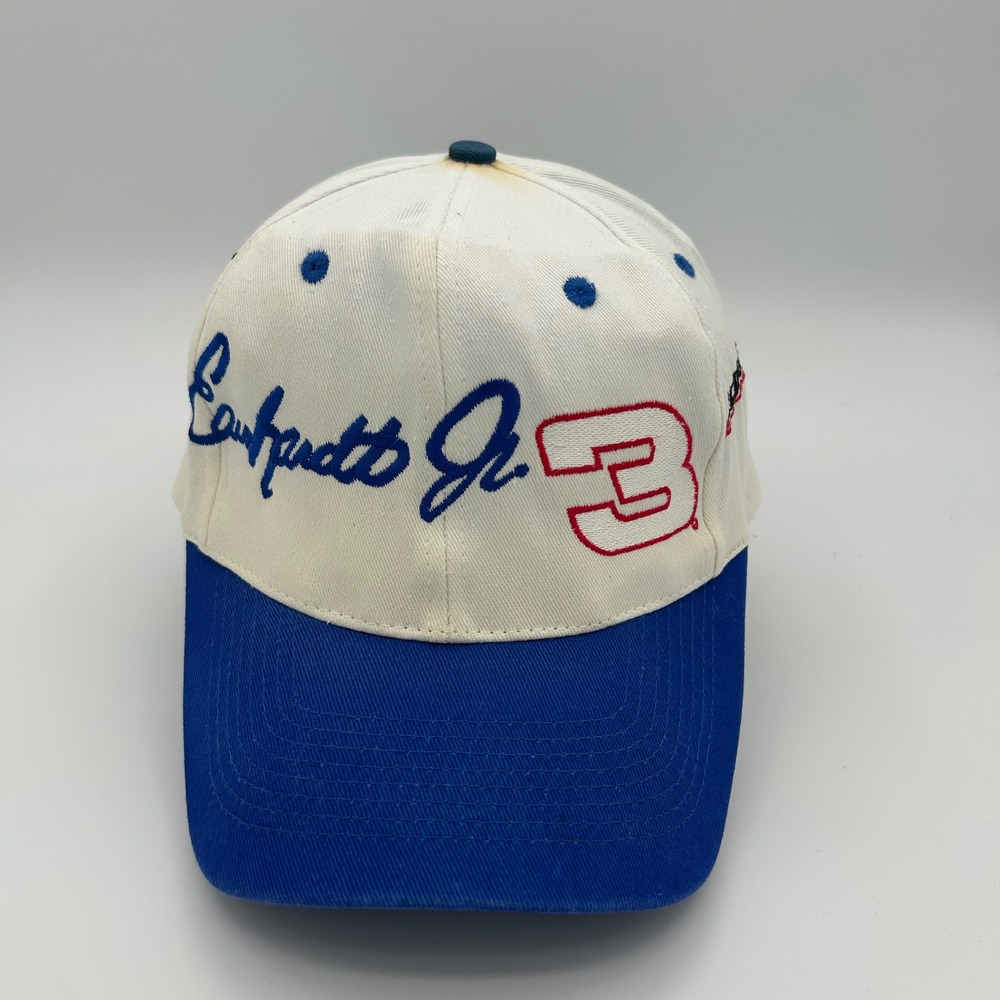 Dale Earnhardt Jr 3 K-Products Hat Mens OSFA White Blue Racing Vintage Nascar